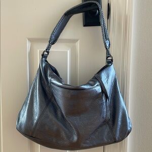 Chic Black Hobo Bag with Glossy Finish